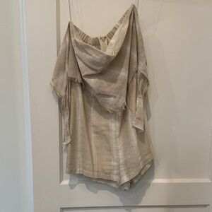 Cotton Candy LA Off-Shoulder Fringe Romper